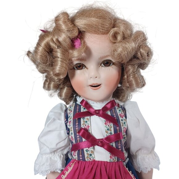 Shirley Temple Heidi Handcrafted OOAK  Porcelain Doll 15.5" Vintage Jeena Hally - Picture 2 of 8